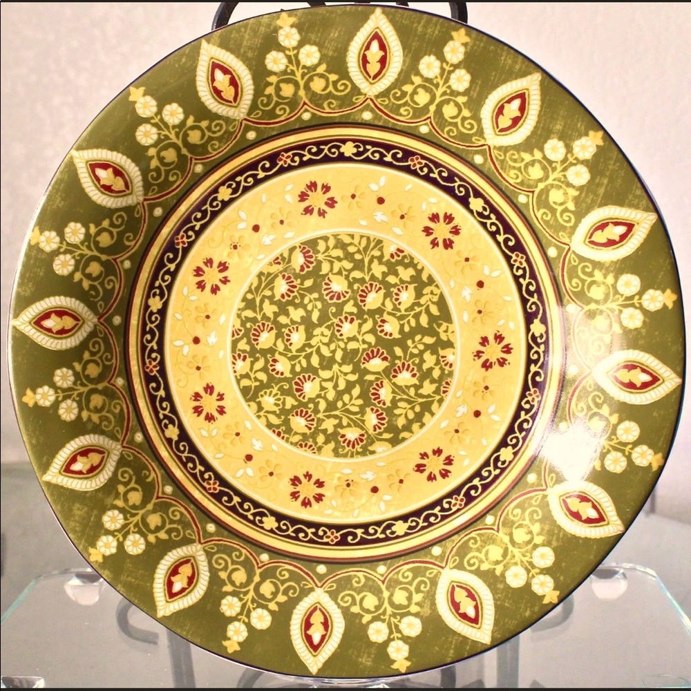 222 FIFTH KASHMIR GREEN DINNER PLATE